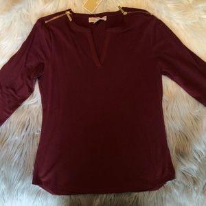 Michael Kors Burgundy Blouse